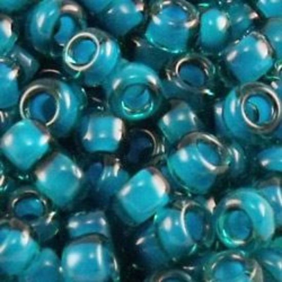 Picture of Size 11 Japanese Seed Beads, Emerald Colorlined Emerald (#327P), Approximately 25 Grams