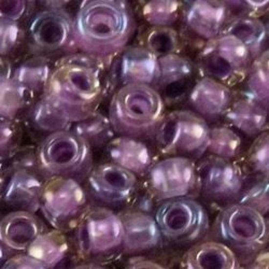 Picture of Size 11 Japanese Seed Beads, Grape Colorlined Purple (#384), Approximately 25 Grams