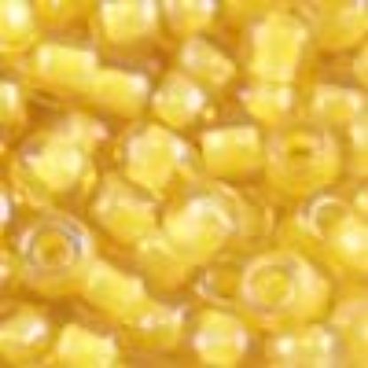 Picture of Size 11 Japanese Seed Beads, Topaz Colorlined Yellow (#388A), Approximately 25 Grams
