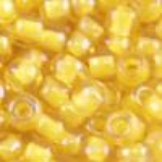 Picture of Size 11 Japanese Seed Beads, Topaz Colorlined Yellow (#388A), Approximately 25 Grams