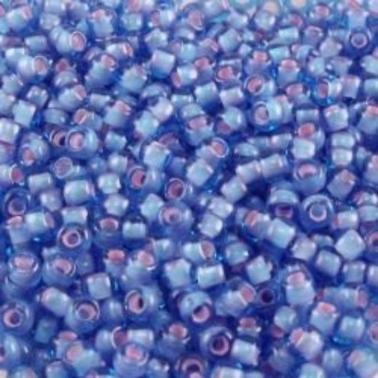Picture of Size 11 Japanese Seed Beads, Blue Colorlined Lavender (#399A), Approximately 25 Grams