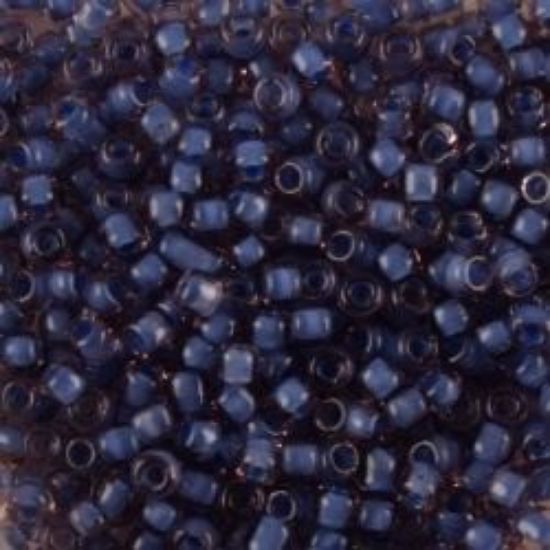 Picture of Size 11 Japanese Seed Beads, Amethyst Colorlined Aqua (#399N), Approximately 25 Grams