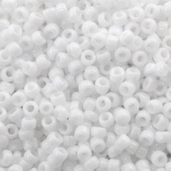 Picture of Opaque White Seed Bead #402 / Size 11<br />Approximately 25 Grams