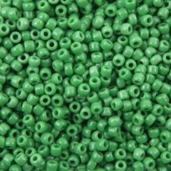 Picture of Opaque Green Seed Bead #411 / Size 11<br />Approximately 25 Grams