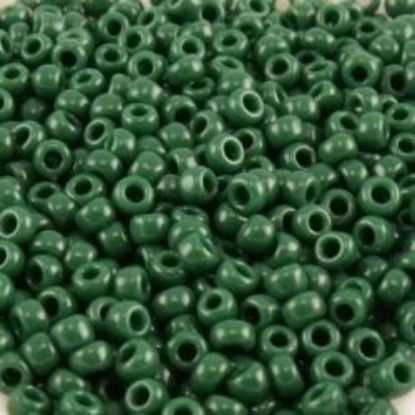 Picture of Opaque Medium Green Seed Bead #411B / Size 11<br />Approximately 25 Grams