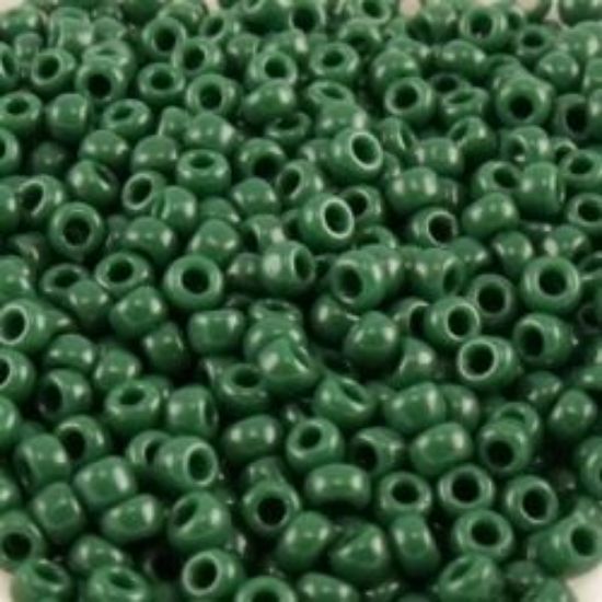Picture of Opaque Medium Green Seed Bead #411B / Size 11<br />Approximately 25 Grams