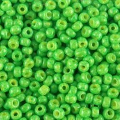 Picture of Opaque Calypso Green Seed Bead #411E / Size 11<br />Approximately 25 Grams
