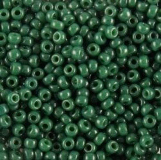 Picture of Opaque Forest Green Seed Bead #411H / Size 11<br />Approximately 25 Grams
