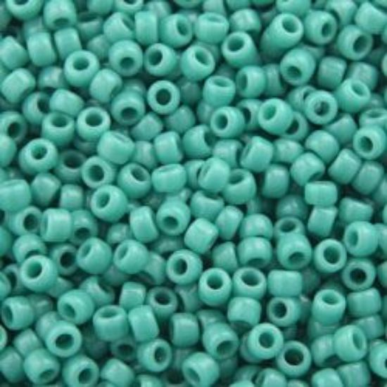 Picture of Opaque Turquoise Green Seed Bead #412F / Size 11<br />Approximately 25 Grams