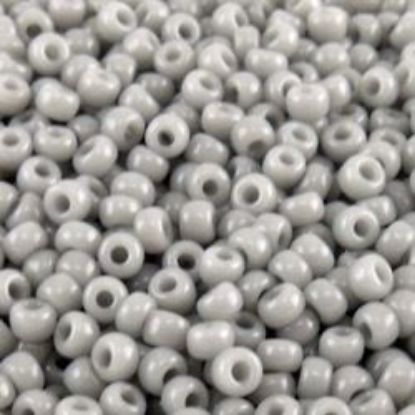 Picture of Opaque Light Grey Seed Bead #416A / Size 11<br />Approximately 25 Grams