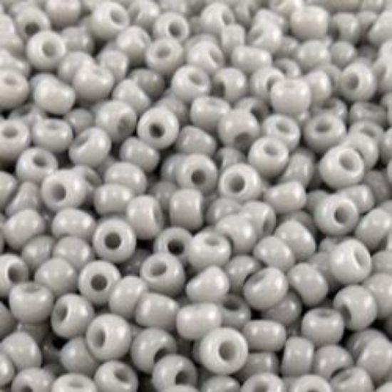 Picture of Opaque Light Grey Seed Bead #416A / Size 11<br />Approximately 25 Grams