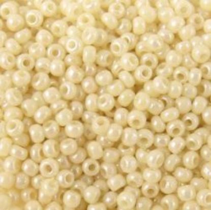 Picture of Opaque Lustre Bone Pearl AB Seed Bead #421D / Size 11<br />Approximately 25 Grams