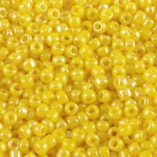 Picture of Opaque Lustre Dark Yellow Seed Bead #422A / Size 11<br />Approximately 25 Grams