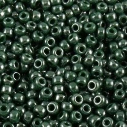 Picture of Opaque Lustre Grass Green Seed Bead #431B / Size 11<br />Approximately 25 Grams