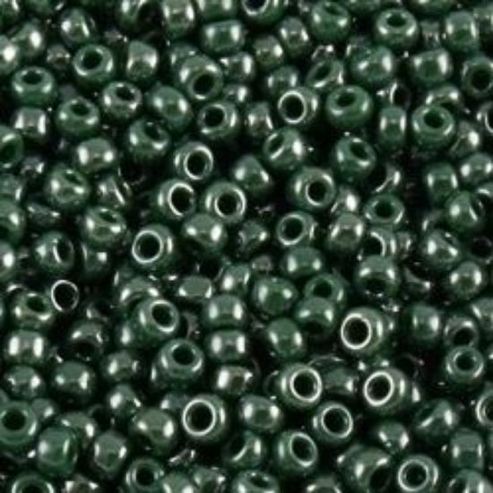Picture of Opaque Lustre Grass Green Seed Bead #431B / Size 11<br />Approximately 25 Grams