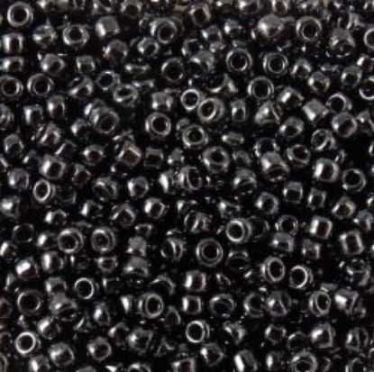 Picture of Size 11 Japanese Seed Beads, Metallic Hematite Iris (#451), Approximately 25 Grams