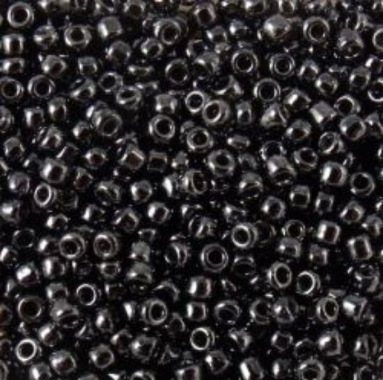 Picture of Size 11 Japanese Seed Beads, Metallic Hematite Iris (#451), Approximately 25 Grams