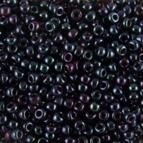 Picture of Size 11 Japanese Seed Beads, Metallic Blue Iris (#452), Approximately 25 Grams