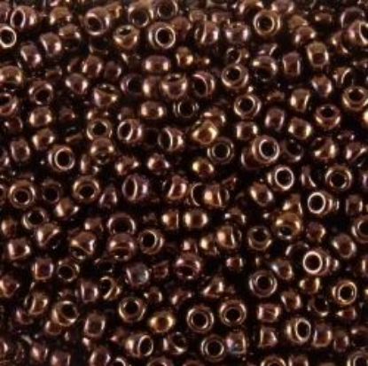 Picture of Size 11 Japanese Seed Beads, Metallic Reddish Copper (#457C), Approximately 25 Grams