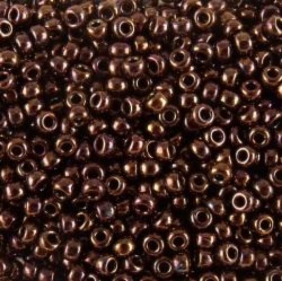 Picture of Size 11 Japanese Seed Beads, Metallic Reddish Copper (#457C), Approximately 25 Grams