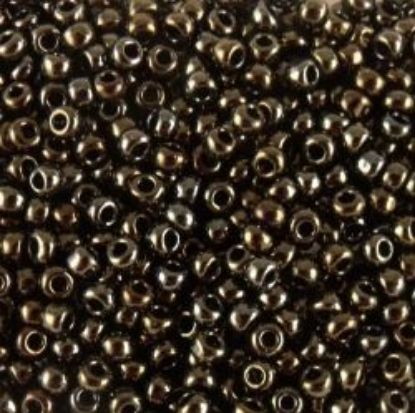 Picture of Size 11 Japanese Seed Beads, Metallic Brown Iris (#458), Approximately 25 Grams