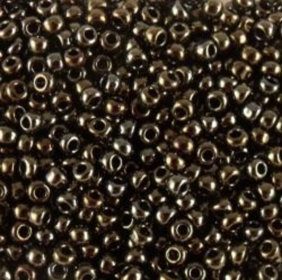 Picture of Size 11 Japanese Seed Beads, Metallic Brown Iris (#458), Approximately 25 Grams