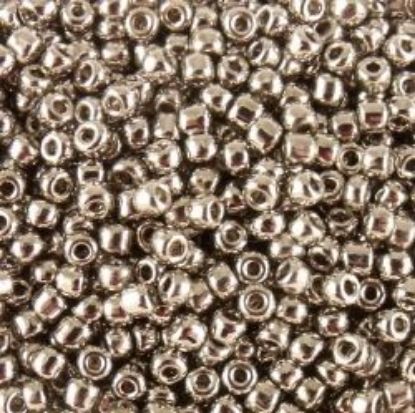 Picture of Size 11 Japanese Seed Beads, Metallic Nickel Silver (#464), Approximately 25 Grams