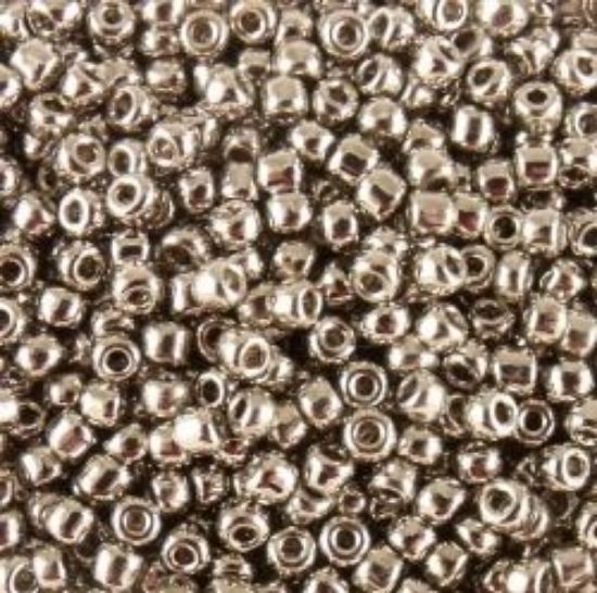 Picture of Size 11 Japanese Seed Beads, Metallic Nickel Silver (#464), Approximately 25 Grams