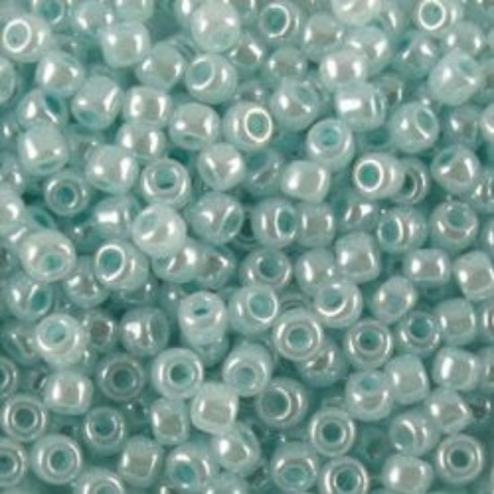 Picture of Size 11 Japanese Seed Beads, Ceylon Pale Aqua Green (#523), Approximately 25 Grams