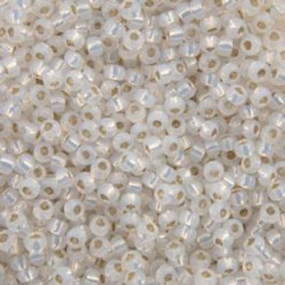 Picture of Giltlined White Seed Bead #551 / Size 11<br />Approximately 25 Grams