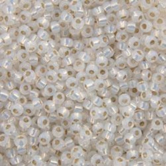 Picture of Giltlined White Seed Bead #551 / Size 11<br />Approximately 25 Grams
