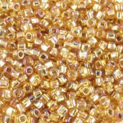 Picture of Size 11 Seed Beads, Silver-lined Gold Auroa Borealis (#634), Approximately 25 Grams