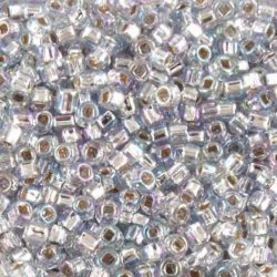 Picture of Size 11 Seed Beads, Silver-lined Ice Blue Aurora Borealis (#642A), Approximately 25 Grams