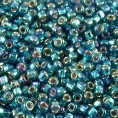 Picture of Silverlined Peacock Green AB Seed Bead #643 / Size 11<br />Approximately 25 Grams
