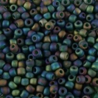 Picture of Colorlined Teal Matte AB Seed Bead #F259A / Size 11<br />Approximately 25 Grams
