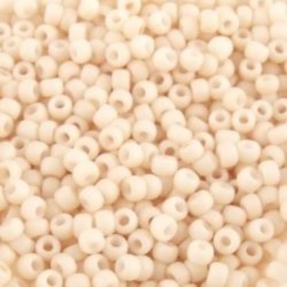 Picture of Opaque Matte Dark Cream Seed Bead #F400A / Size 11<br />Approximately 25 Grams
