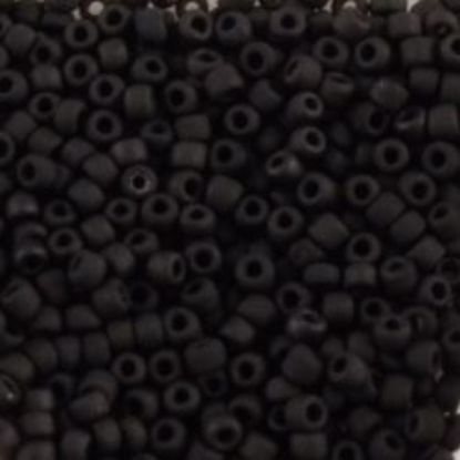 Picture of Opaque Black Matte Seed Bead #F401 / Size 11<br />Approximately 25 Grams
