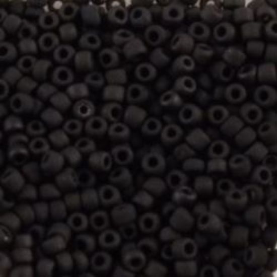 Picture of Opaque Black Matte Seed Bead #F401 / Size 11<br />Approximately 25 Grams
