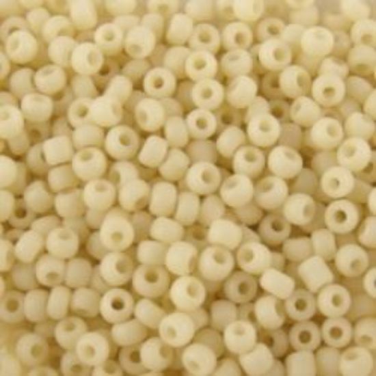 Picture of Opaque Bone Matte Seed Bead #F403 / Size 11<br />Approximately 25 Grams
