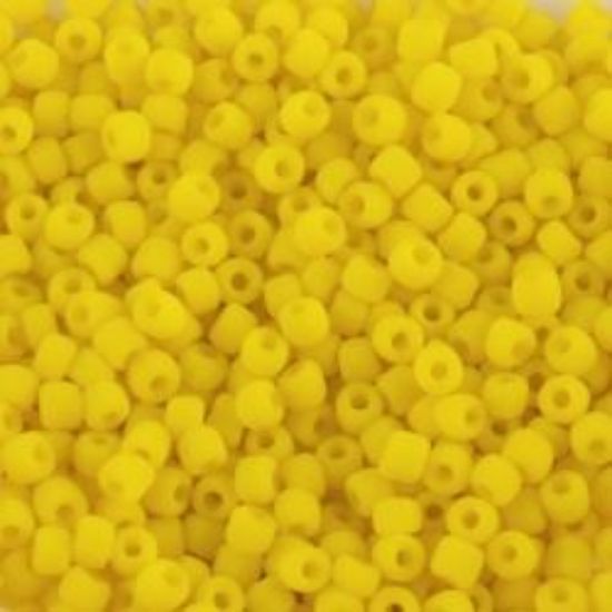 Picture of Opaque Dark Yellow Matte Seed Bead #F404A / Size 11<br />Approximately 25 Grams