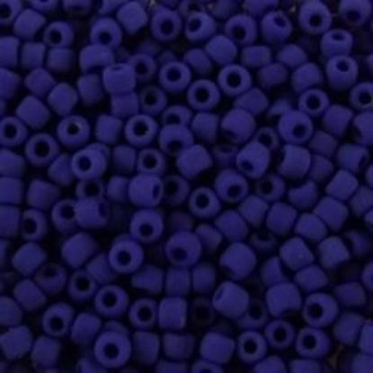 Picture of Opaque Cobalt Matte Seed Bead #F414 / Size 11<br />Approximately 25 Grams