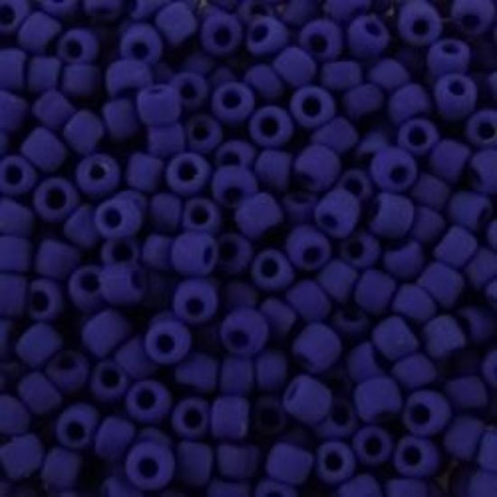 Picture of Opaque Cobalt Matte Seed Bead #F414 / Size 11<br />Approximately 25 Grams