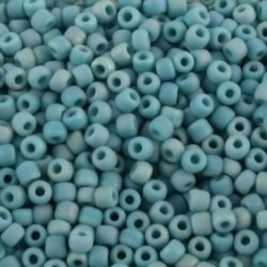 Picture of Opaque Turquoise Matte AB Seed Bead #F430R / Size 11<br />Approximately 25 Grams
