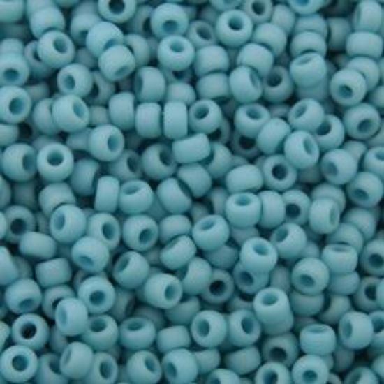 Picture of Turquoise Blue Matte Seed Bead #F463O / Size 11<br />Approximately 25 Grams