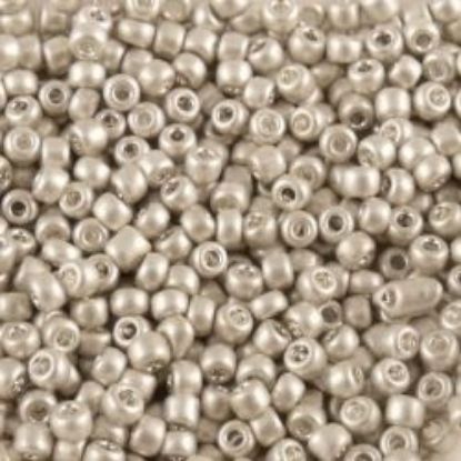 Picture of Galvanized Silver Matte Seed Bead #F470 / Size 11<br />Approximately 25 Grams