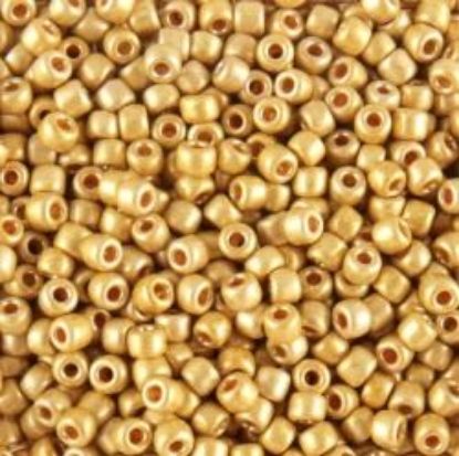 Picture of Galvanized Gold Matte Seed Bead #F471 / Size 11<br />Approximately 25 Grams