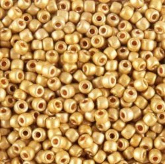 Picture of Galvanized Gold Matte Seed Bead #F471 / Size 11<br />Approximately 25 Grams