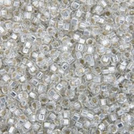 Picture of Size 15 Japanese Seed Bead, Silver-Lined Crystal #1, Approximately 25 Grams