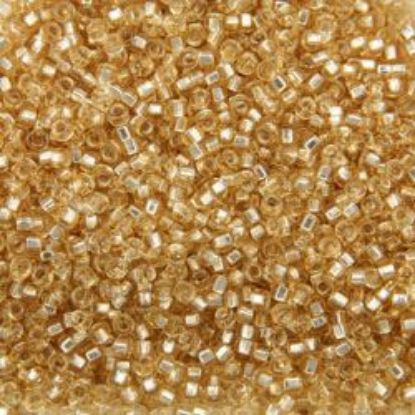 Picture of Size 15 Seed Bead, Silver-Lined Straw Gold #3, Approximately 25 Grams