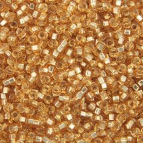 Picture of Size 15 Seed Bead, Silver-Lined Gold #4, Approximately 25 Grams